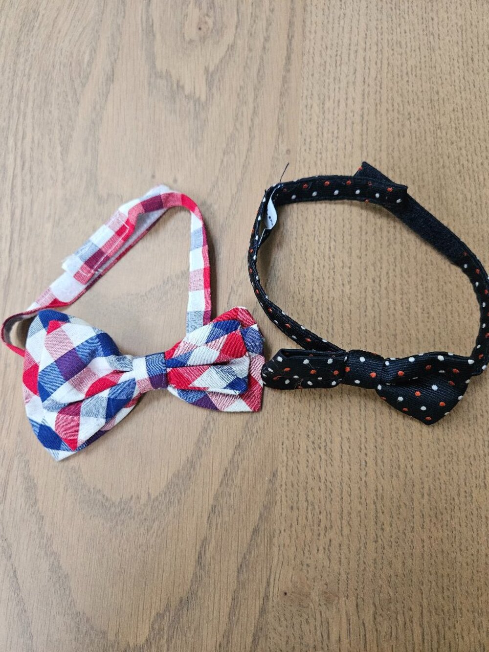 Boys Bow Tie Bundle Janie and Jack Navy Polka Dot Plus Plaid Adjustable
